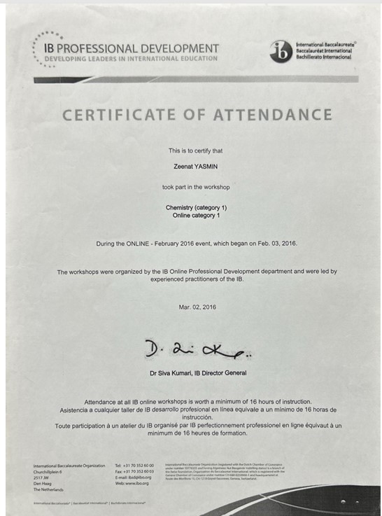 Certificate J